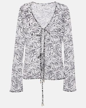 Bananhot Vanessa Zebra-Print Beach Cover-Up - Black