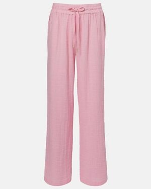Melissa Odabash Krissy Cotton Wide-Leg Pants - Pink