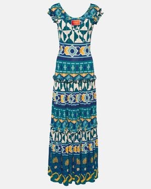 La DoubleJ Pimento Printed Jersey Maxi Dress - Blue