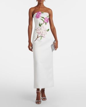 LEO LIN Rosario Appliqu Floral Bustier Mini Dress in Blue | Lyst