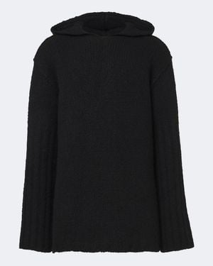 Rick Owens Hooded Cashmere And Silk Jumper - Black