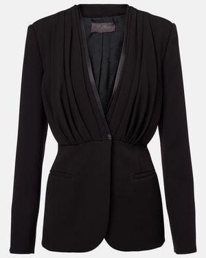 Max Mara Gradi Draped Crepe Jacket - Black