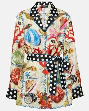 Dolce & Gabbana Capri Printed Silk Satin Shirt - Multicolour