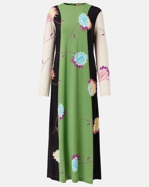 La DoubleJ Swing Printed Jersey Midi Dress - Green