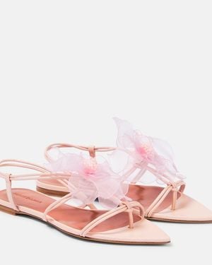 Nensi Dojaka Applique Leather Thong Sandals - Pink