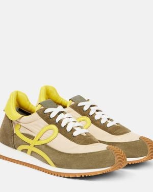 Loewe Flow Runner 2.0 Suede Sneakers - Metallic