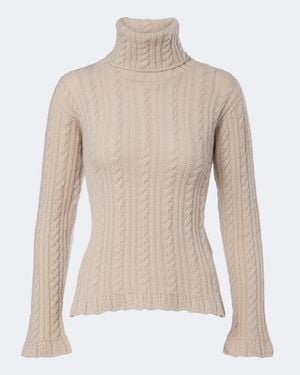 Moncler Rollkragenpullover Aus Strick - Natur