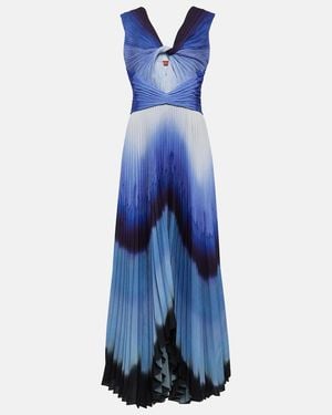 Altuzarra Printed Pleated Maxi Dress - Blue
