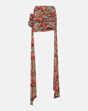 Magda Butrym Floral Draped Miniskirt - Orange