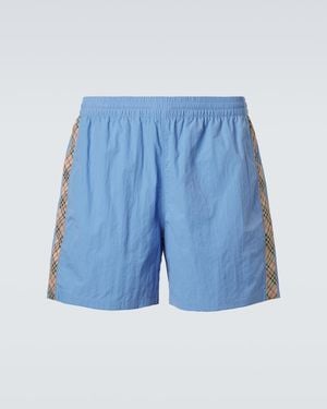 Burberry Costume Da Bagno Check - Blu