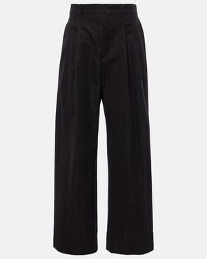 Wardrobe NYC Cotton-Blend Drill Wide-Leg Trousers - Blue