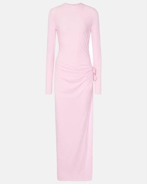 Magda Butrym Maxi Dress With Long Gathered Sleeves - Pink
