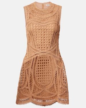 Jonathan Simkhai Coen Raffia-Blend Minidress - Brown