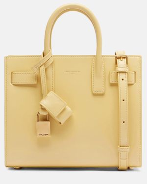 Saint Laurent Sac De Jour Nano Leather Top-Handle Bag - Metallic