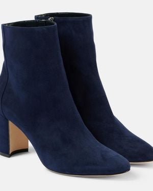 Manolo Blahnik Rosie Suede Ankle Boots - Blue