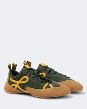 Loewe Grip Suede-Trimmed Sneakers - Green