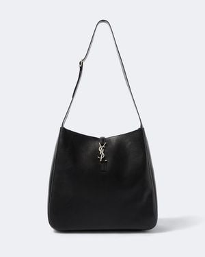 Saint Laurent Le 5 A 7 Maxi Leather Shoulder Bag - Black