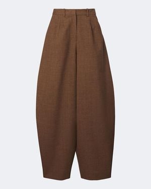 Magda Butrym Virgin Wool Barrel-Leg Pants - Brown