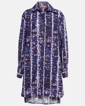 Altuzarra Nia Printed Cotton-blend Shirt Dress - Blue