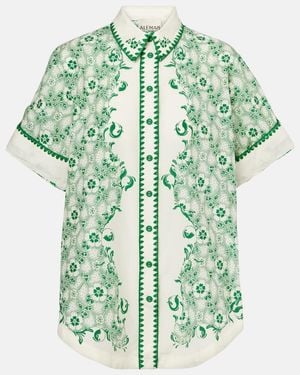 ALÉMAIS Printed Cotton And Silk Shirt - Green