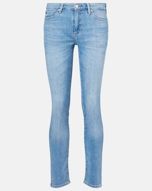 AG Jeans Prima Ankle Mid-Rise Skinny Jeans - Blue