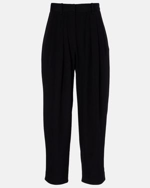 Isabel Marant Janice High-Rise Crepe Wide-Leg Trousers - Black