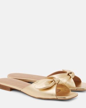 Malone Souliers Vargas 10 Metallic Leather Mules - Natural