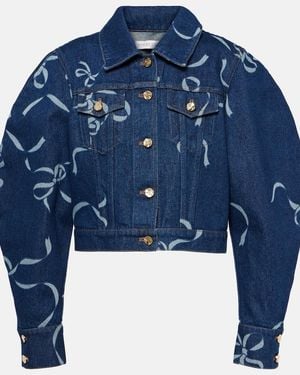 Nina Ricci Printed Denim Jacket - Blue