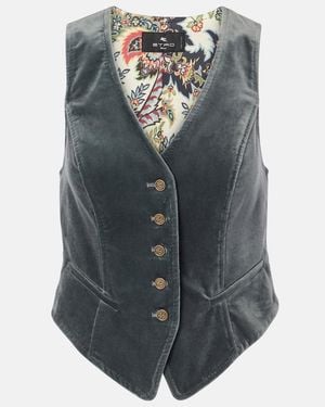 Etro Samtweste, Damen, Größe - Grau