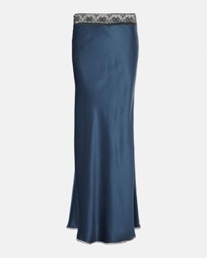 SIR. Aries Silk Maxi Skirt - Blue