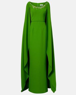 Safiyaa Verzierte Robe Agata Aus Crepe - Grün
