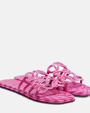 Loewe Paula's Ibiza Pantoletten Petal Anagram Aus Canvas - Pink