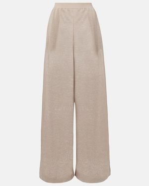 Alaïa Linen And Silk Wide-Leg Pants - Natural