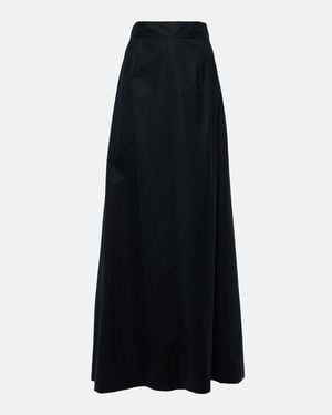 Plan C Mid-Rise Cotton Maxi Skirt - Black