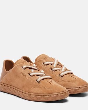 Jimmy Choo Diamond Light Flex Suede Sneakers - Brown