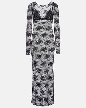 Oséree Lace Maxi Bodycon Dress - Gray