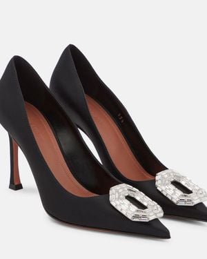AMINA MUADDI Camelia Satin Court Shoes - Black