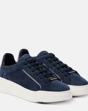 Max Mara Supersuede Suede Platform Trainers - Blue