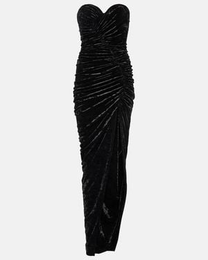 Alexandre Vauthier Ruched Velvet Gown - Black