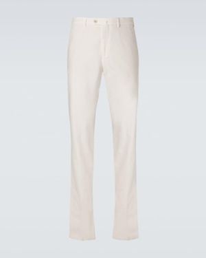 Loro Piana Carlo Cotton-Blend Straight Trousers - White