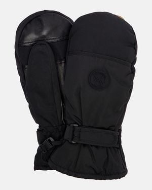 Yves Salomon Leather-Trimmed Mittens - Black