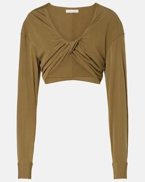 Christopher Esber Vivenda Jersey Crop Top - Green