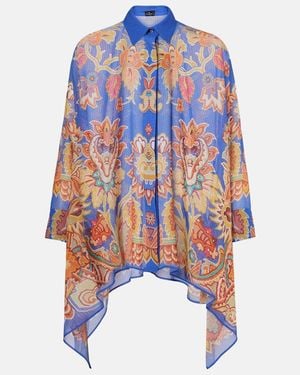 Etro Printed Poncho - Blue