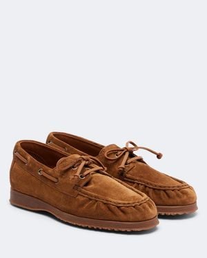 Hogan Suede Boat Shoes - Brown