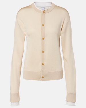 Bottega Veneta Cardigan Nodo Quadro Aus Seide - Natur