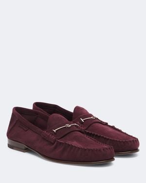 Tom Ford Mocassins En Daim - Rouge