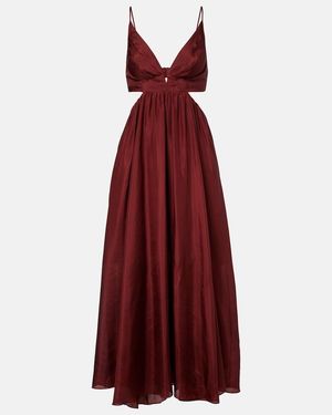 Zimmermann Wanderlust Cutout Silk Maxi Dress - Red