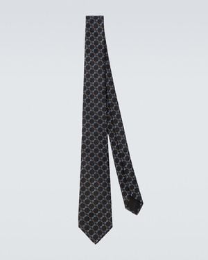 Gucci Krawatte Horsebit Aus Seiden-Jacquard - Schwarz