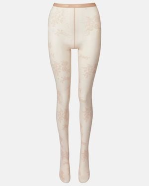 Valentino Garavani Floral Tights - Natural