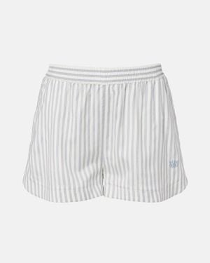 Stella McCartney Shorts Aus Seide Und Wolle - Weiß
